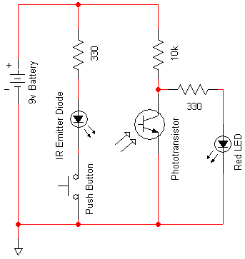 Infrared Detector Circuit using Phototransistor